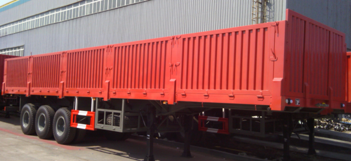 Railing and distribution semi-trailer