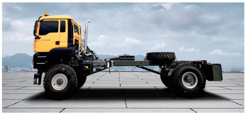 Chassis of emergency rescue snow plough vehicle